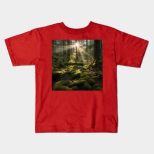 Sunshine on the dense forests after the rain Kids T-Shirt